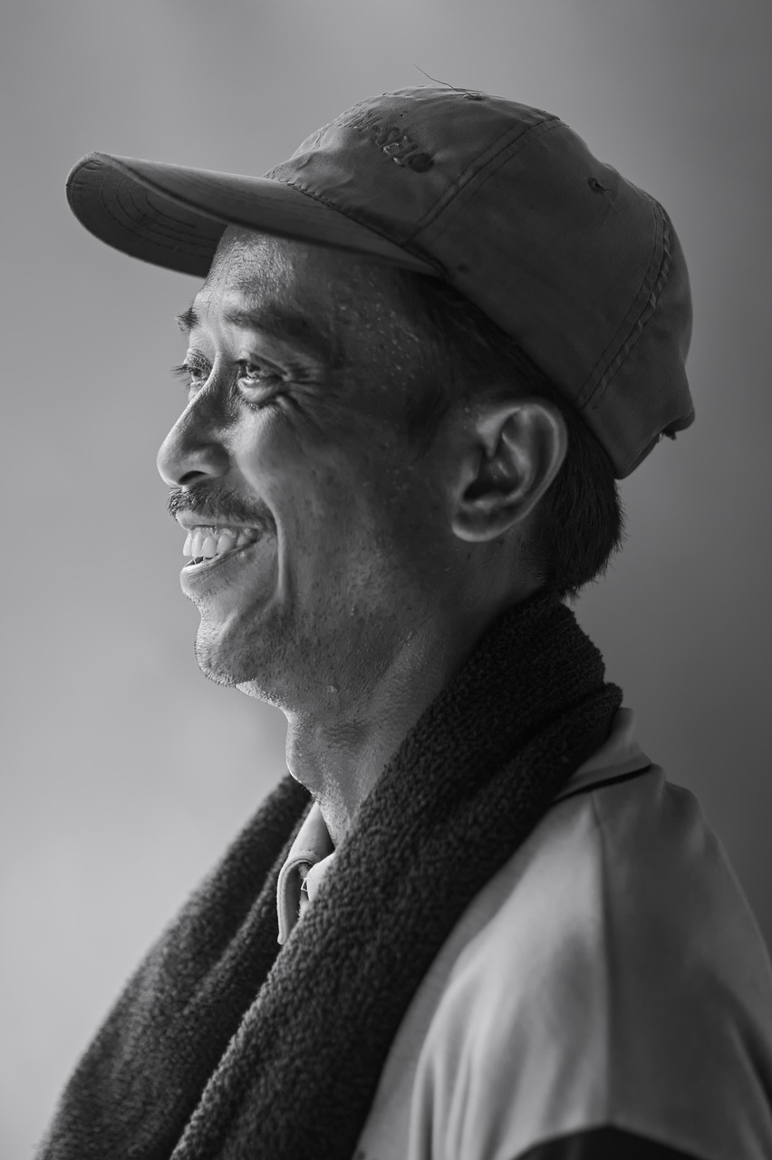 portrait smiling person profile